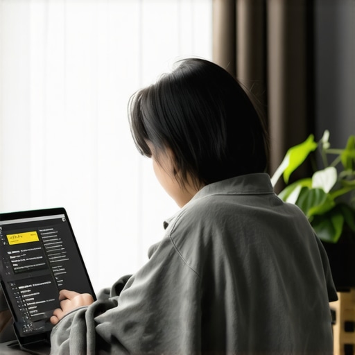 Person using an affordable laptop in a home office setting.