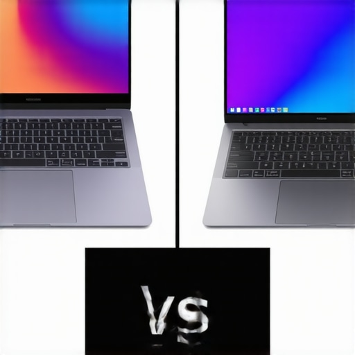 A visual comparison of a budget laptop and a premium workstation, illustrating differences in build quality and features.