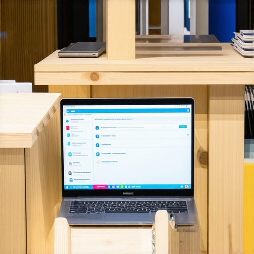 Person examining different budget laptops with specs displayed