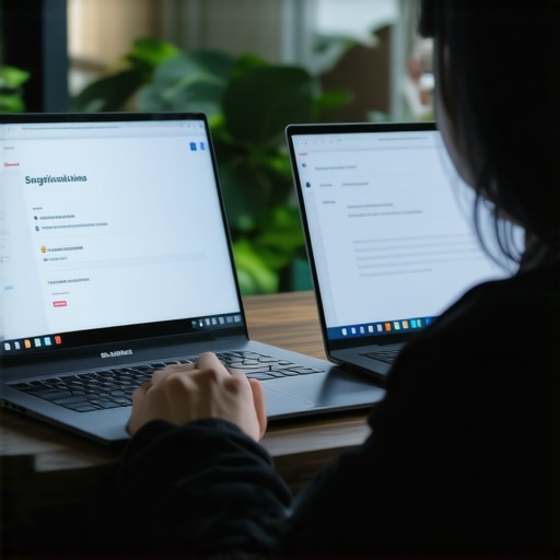 Person analyzing specifications of two affordable laptops to choose the best one