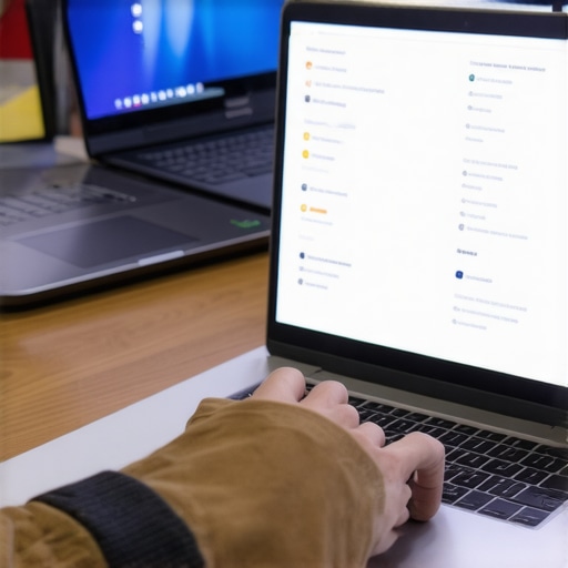 Person comparing specifications of different budget laptops on a spreadsheet