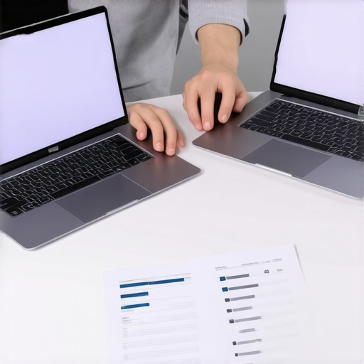 Person analyzing different budget laptops with specifications in 2025