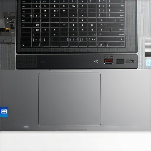Close-up image showing the internal hardware of a budget laptop, highlighting CPU, RAM, and port areas.