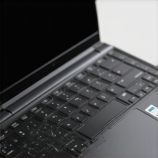 A modern budget laptop open on a desk showing battery icon indicating full charge.