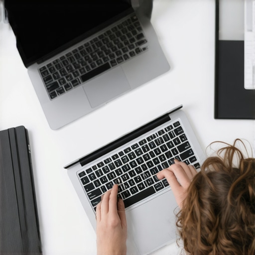 Person evaluating various budget laptops with a checklist on a table